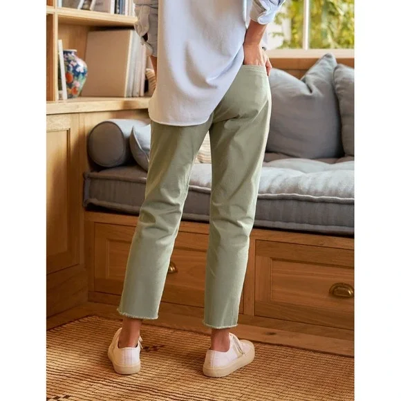 Frank & Eileen Wicklow The Italian Chino in Sage Green Raw Hem size 6 - Picture 1 of 6